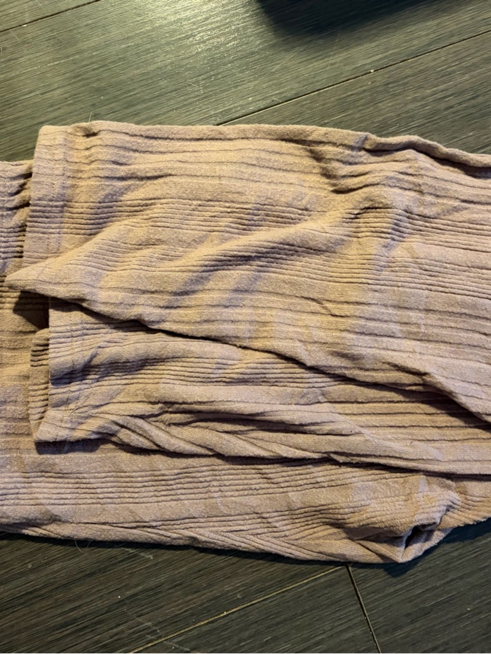 SHEIN Ribbed Track Pants in Light Mauve